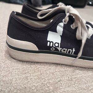 Isabel Marant Black and Cream Casual Sneakers